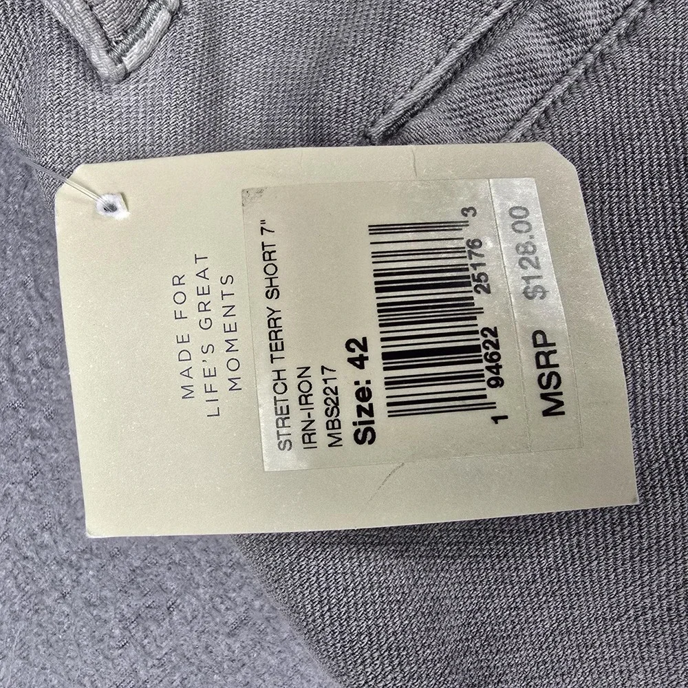 Faherty‎ Shorts Mens 42 Gray Stretch Terry Short 7 Inch Inseam Casual Chino Soft